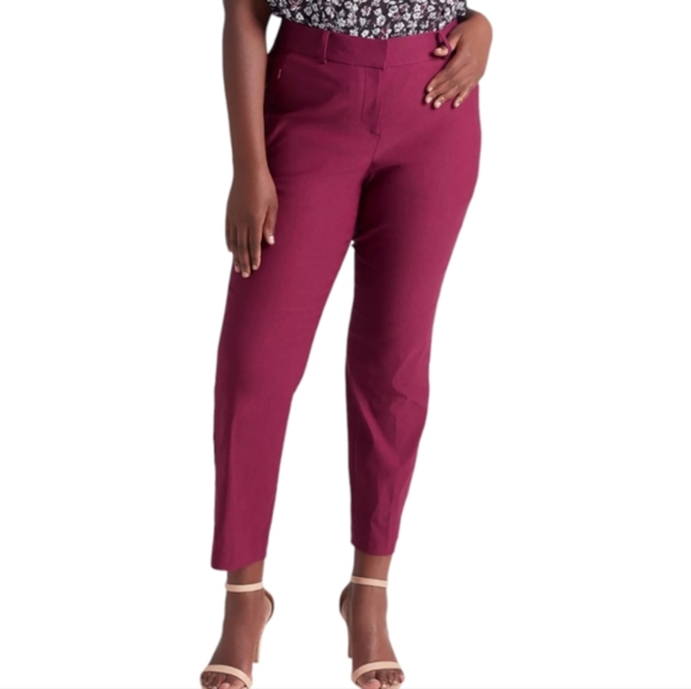 Lane Bryant Purple Pink Stretch Straight Leg Pants Plus Size‎ 20